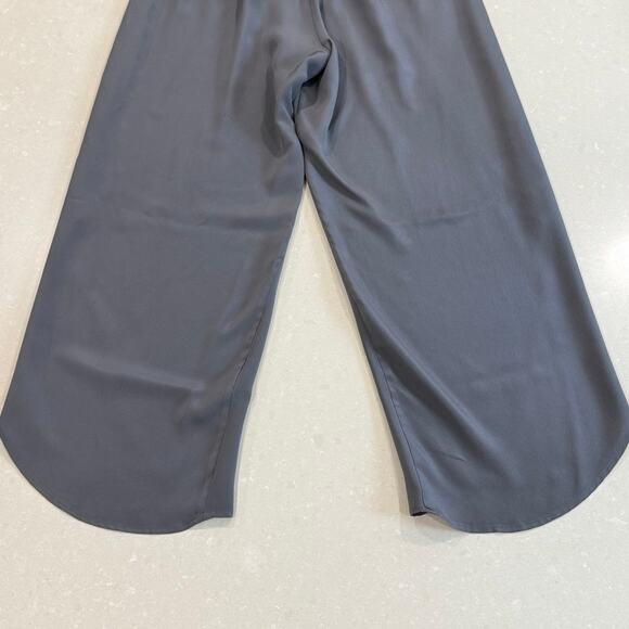 Inclán Studio Silk Split Leg Culottes Pants Gray Small - Picture 5 of 8